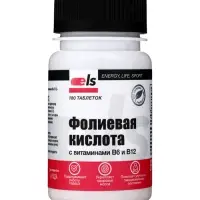 Фолиевая кислота, с витаминами В6, В12, банка, 180 таблеток