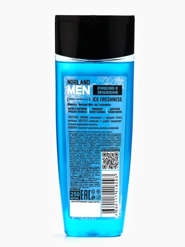 Подарочный набор мужской Norland Men Ice Freshness: гель для душа 250 мл + шампунь 250 мл