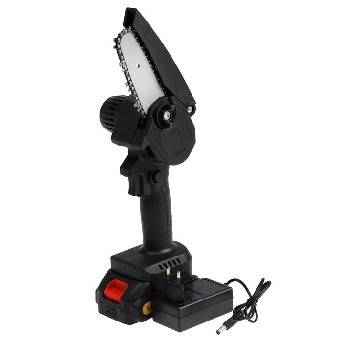 Пила цепная аккумуляторная ТУНДРА, 24 В, 1.2 Ач, Li-ion, 4 Пила цепная аккумуляторная ТУНДРА, 24 В, 1.2 Ач, Li-ion, 4", шаг 1/4", 28 звеньев