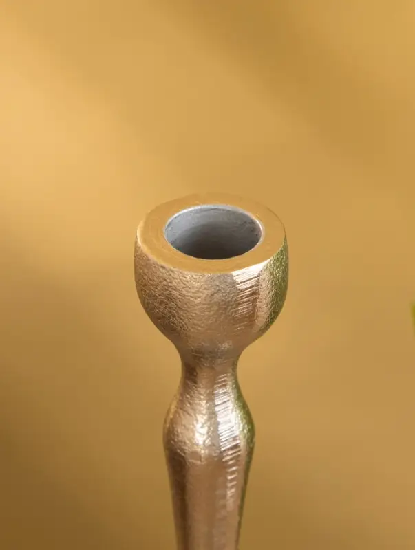 Подсвечник "Иней" алюминий 16 см, цв. серебро