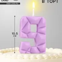 Свеча для торта &laquo;Цифра 9&raquo;, сиреневая
