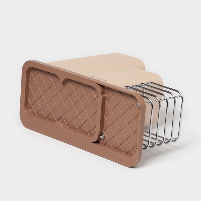 Подставка для ножей и столовых приборов Доляна «Нежность», пластик, бежевая Подставка для ножей и столовых приборов Доляна «Нежность», пластик, бежевая