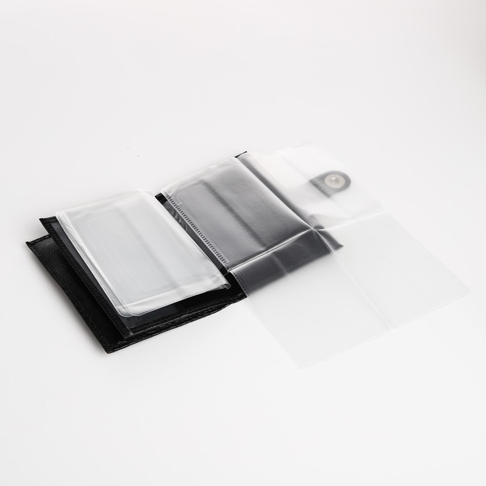 Обложка для документов 2 в 1: автодокументы, паспорт, цвет чёрный