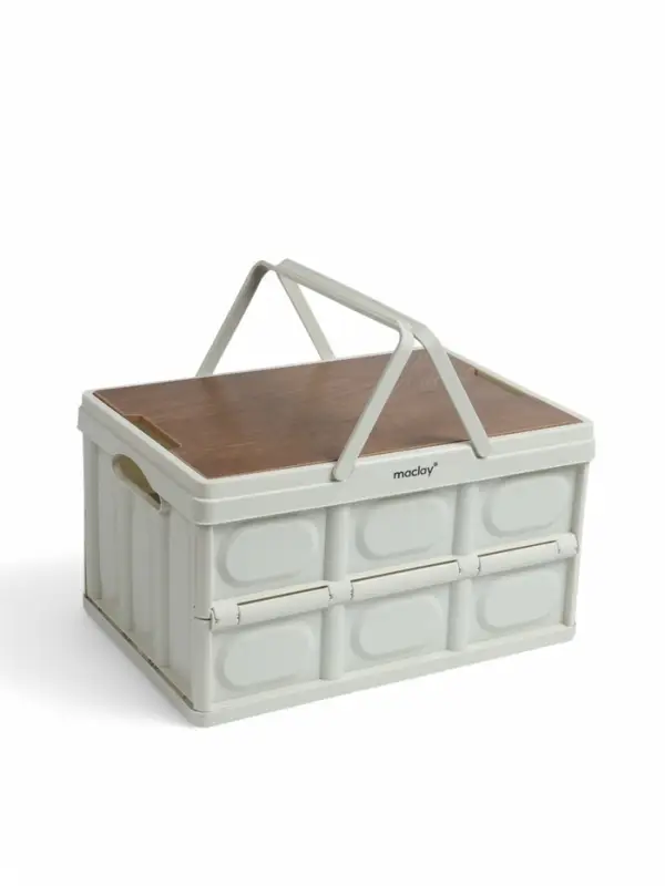 Стол - корзина maclay 2 в 1, складная, 30 л, 44&times;30&times;24/6 см, светло-серая