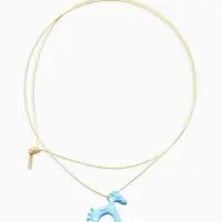 Кулон на шнурке "Конь", цвет бело-голубой,  L=51 см