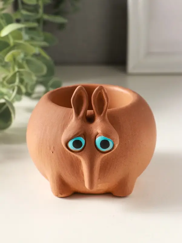 Подставка для мелочей &laquo;Медоед&raquo; 8&times;10&times;8 см, коричневый, гипс