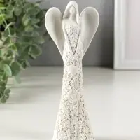 Сувенир полистоун "Безликий ангел в цветочном белом платье с сердцем" МИКС 20 см Сувенир полистоун "Безликий ангел в цветочном белом платье с сердцем" МИКС 20 см