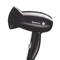 Фен Sakura SA-4049BK, 1200 Вт, 2 скорости, 2 температурных режима, провод 1.6 м, чёрный