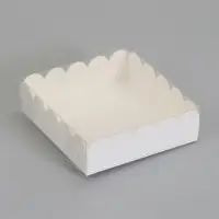 Коробочка для печенья белая, 10 х 10 х3 см набор 5 шт