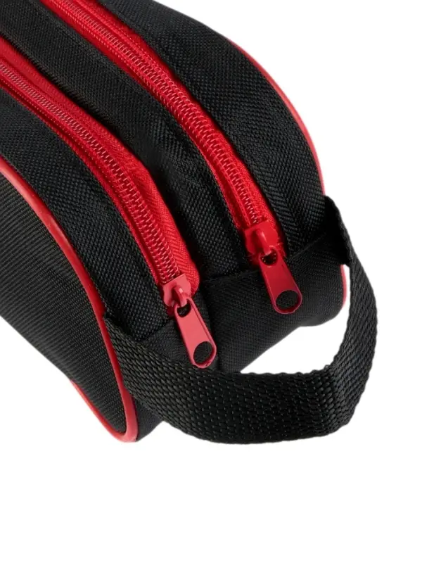 Пенал школьный Calligrata Black &laquo;Чёрно-красный&raquo;, мягкий, 2 отделения, 100&times;220&times;70 мм, объёмный, с ручкой