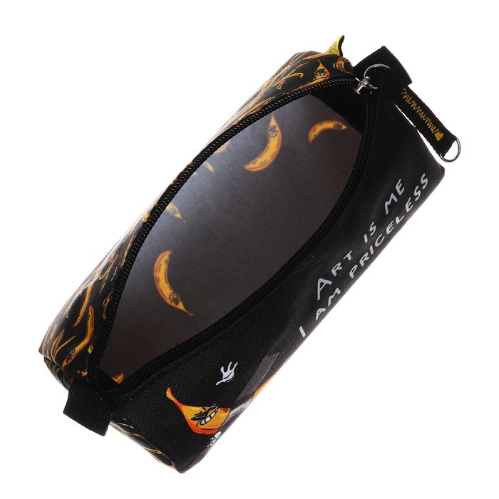 Пенал мягкий, 1 отделение, 85 х 200 х 65 мм, объёмный, Феникс  Пенал мягкий, 1 отделение, 85 х 200 х 65 мм, объёмный, Феникс "Арт-банан" чёрный/жёлтый 61899