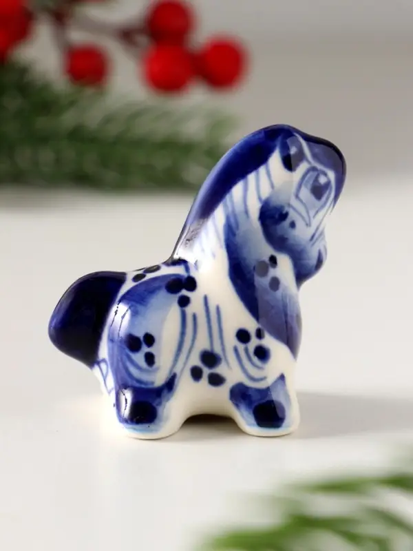 Сувенир Конь Красавец,5х4,5х3см, гжель Сувенир Конь Красавец,5х4,5х3см, гжель