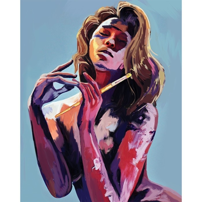 Алмазная мозаика с частичным заполнением на подрамнике «Девушка в красках», 30 х 40 см Алмазная мозаика с частичным заполнением на подрамнике «Девушка в красках», 30 х 40 см