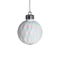 Ёлочные игрушки &laquo;Перелив&raquo;, шары новогодние, d=8 см, набор 3 шт., грани, белый перламутр