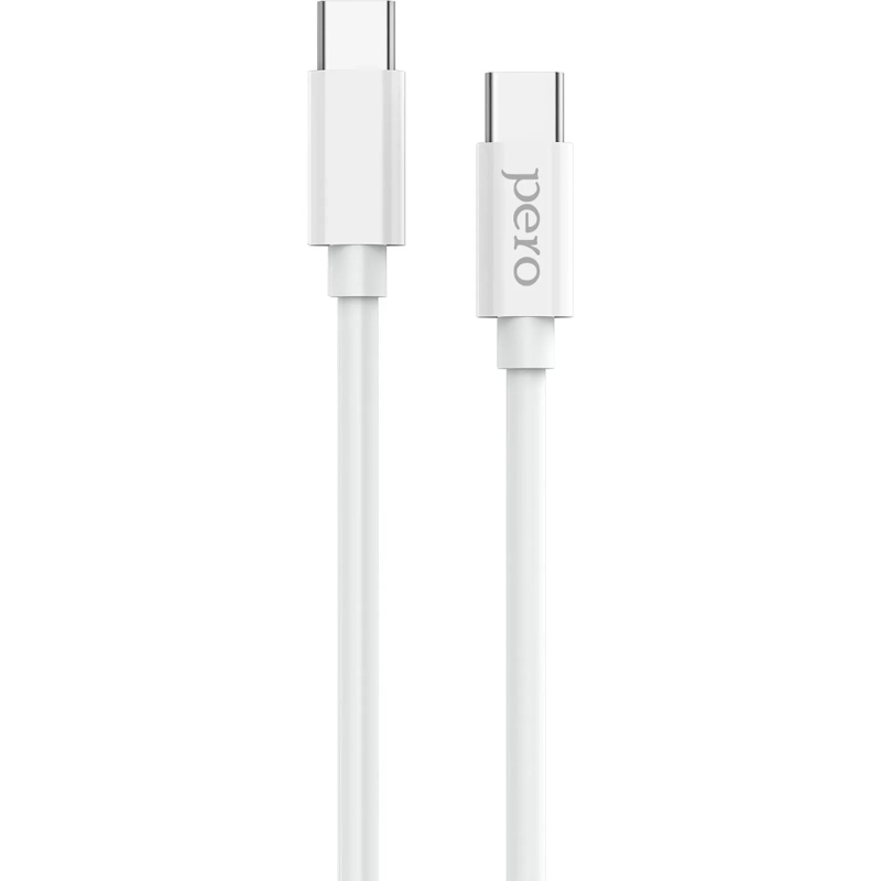 Кабель USB PERO DC-08 PD Type-C to Type-C, 1m, White