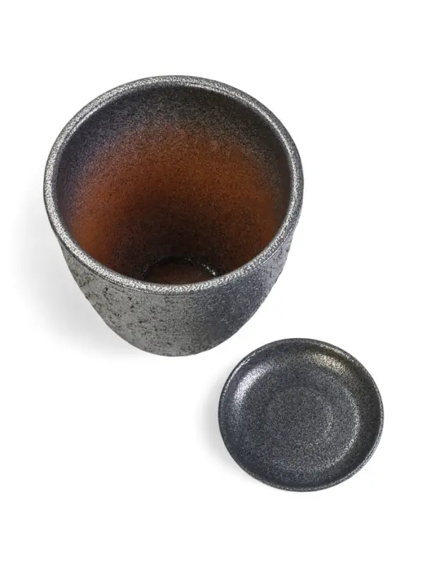 Горшок цветочный с поддоном 2,4 л, керамика  Горшок цветочный с поддоном 2,4 л, керамика "Шагрень" (М)