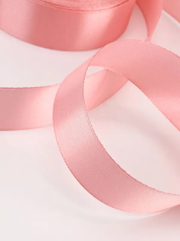 Лента атласная, 25 мм, 23&plusmn;1 м, пастельно-розовая