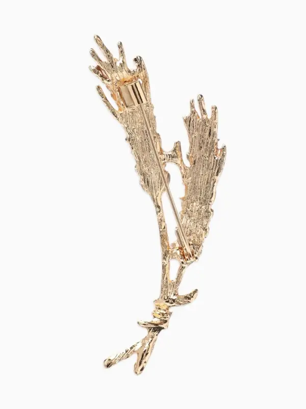 Брошь &laquo;Колосья&raquo; пшеницы, цвет жёлтый в золоте