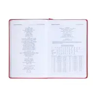 Ежедневник недатированный A5, 140 л, клетка, кожзам, на резинке, черный срез, Красный