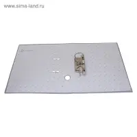 Папка-регистратор А4, 50 мм, ПВХ, тиснение &laquo;лен&raquo;, металлическая окантовка, карман на корешок, собранная, серая