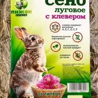 Сено луговое с клевером &laquo;Пижон&raquo; для грызунов, 20 л, 500 г