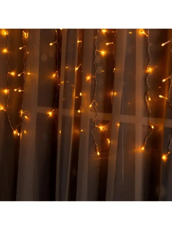 Гирлянда &laquo;Занавес&raquo; 2&times;1.5 м, IP20, прозрачная нить, 360 LED, свечение жёлтое, 8 режимов, 220 В