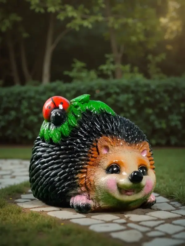 Садовая фигура из гипса &laquo;Ёж с божьей коровкой&raquo;, 24&times;17&times;17 см