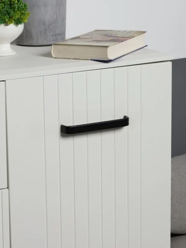 Ручка-скоба мебельная ТУНДРА РС108, м/о 160 мм, черная