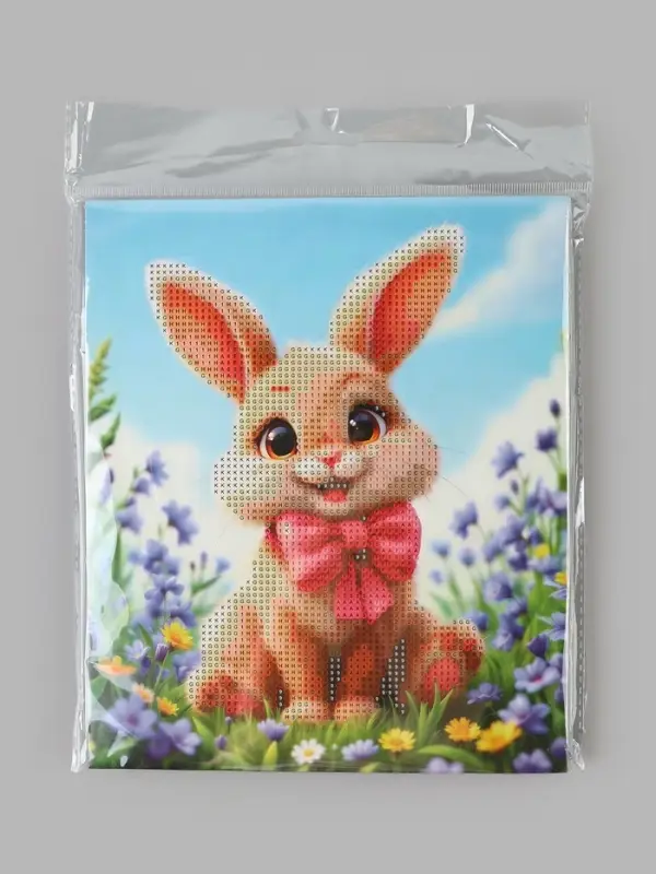 Алмазная мозаика &laquo;Зайка с бантиком&raquo; 21&times;25 см, с мольбертом