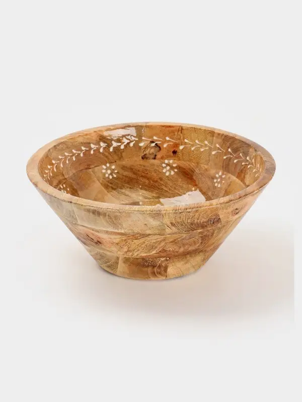 Салатник &laquo;Пряник&raquo;, 25&times;25&times;10 см, дерево манго