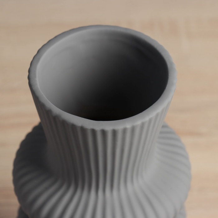 Керамическая ваза декоративная настольная «Курт», для цветов, сухоцветов, d-8 см, 24×11 см, серый Керамическая ваза декоративная настольная «Курт», для цветов, сухоцветов, d-8 см, 24×11 см, серый