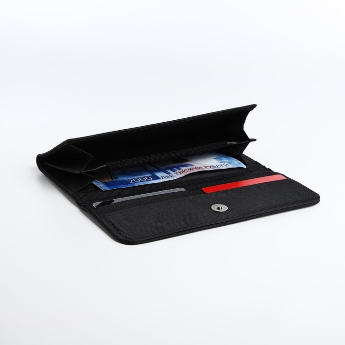 Кошелёк женский на магните, цвет чёрный Кошелёк женский на магните, цвет чёрный