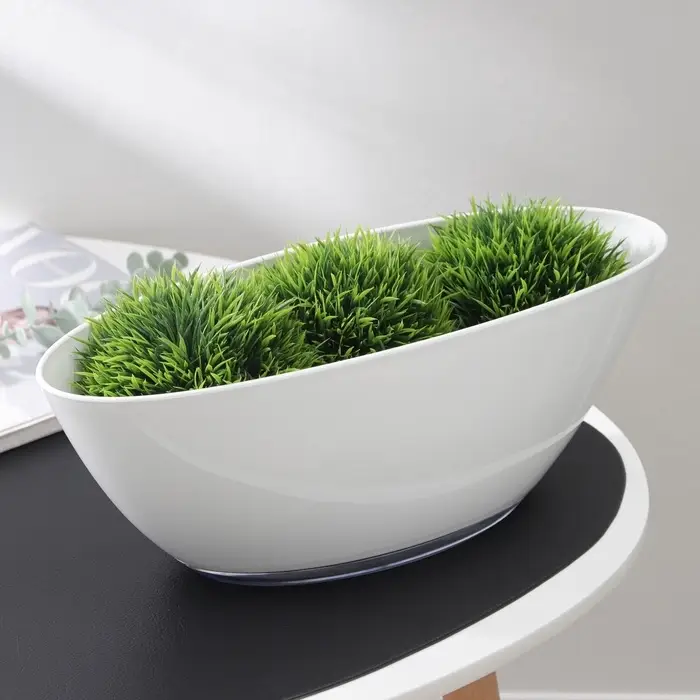 Горшок для цветов с поддоном Plast-Avenue &laquo;Лодочка&raquo;, 3 л, пластиковый, белый