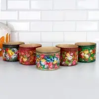 Форма бумажная для кулича «Жостово», 13.4×10 см, разноцветная