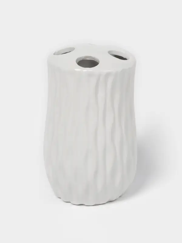 Набор аксессуаров для ванной комнаты Доляна &laquo;Течение&raquo;, 4 предмета, дозатор 350 мл, мыльница, два стакана 300 мл, белый