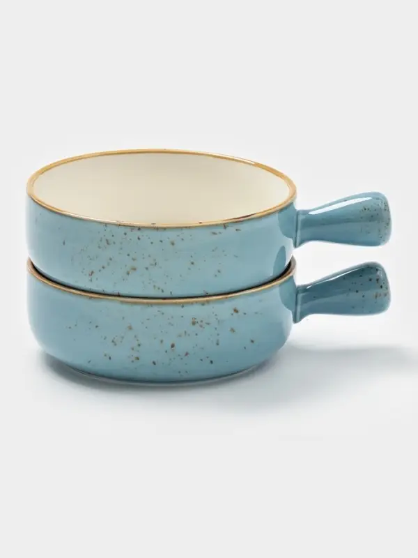 Кокотницы Magistro «Церера», набор 2 шт., 500 мл, d=15 см, фарфор, голубые Кокотницы Magistro «Церера», набор 2 шт., 500 мл, d=15 см, фарфор, голубые