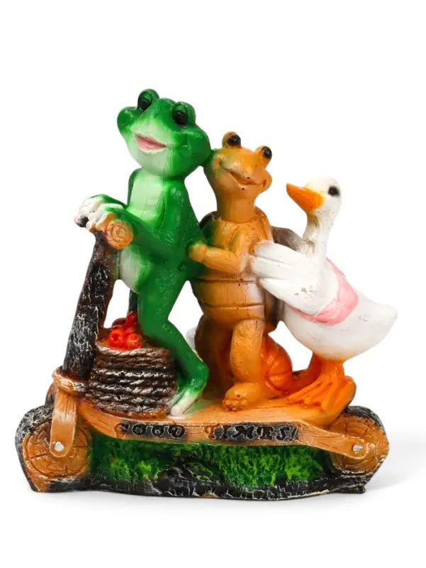 Садовая фигура из полистоуна &laquo;Зверюшки на самокате&raquo;, 30&times;10.5&times;28 см