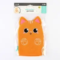 Мочалка детская для купания &laquo;Котик&raquo;, варежка, из махры