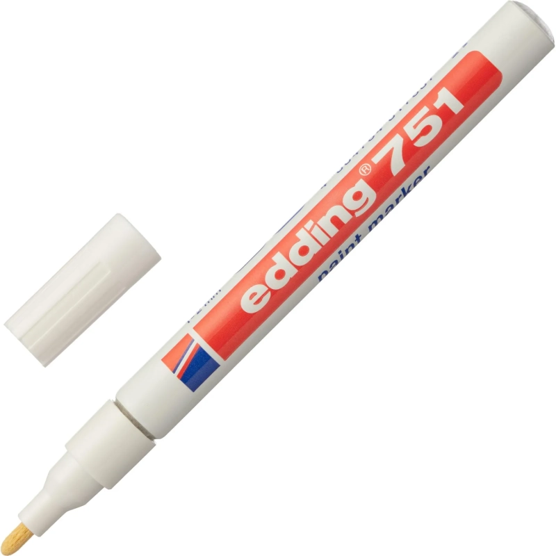 Маркер лаковый EDDING E-751/49 белый, 1-2мм, мет. корп
