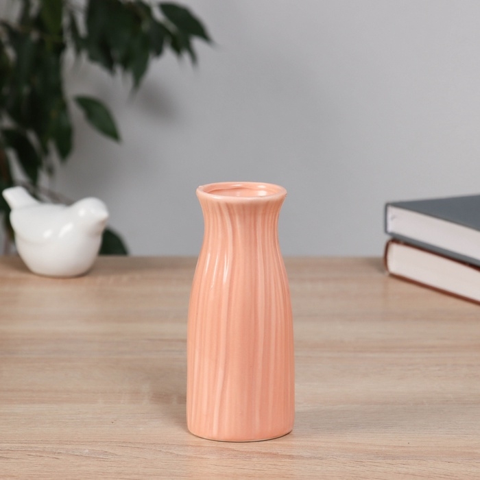 Ваза керамика настольная Ваза керамика настольная "Фрэнсис" талия, 12,5х5 см, персиковый