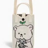 Сумка подр Мишка, 12*4*17, отд на кнопке, дл ремень, белый Сумка подр Мишка, 12*4*17, отд на кнопке, дл ремень, белый