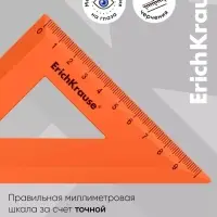 Угольник пластиковый ErichKrause. Neon Solid, 9 см, 45&deg;, МИКС