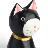Сувенир &laquo;Кот сидячий&raquo;, 5&times;6&times;15 см, дерево, чёрный