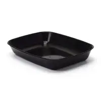 Туалет для кошек, 33.5&times;25&times;6 см, округлый, без сетки, пластик, чёрный