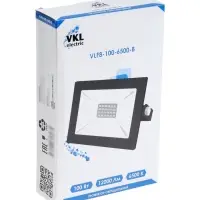 Прожектор  светодиодный VKL electric, 100 Вт, 12000 Лм, 6500К, IP65, 220V, черный, свеч.хол.бел. 109
