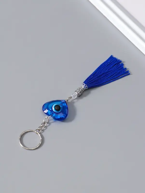 Брелок пластик, текстиль "Сердце от сглаза" 10,5х2,7х0,8 см