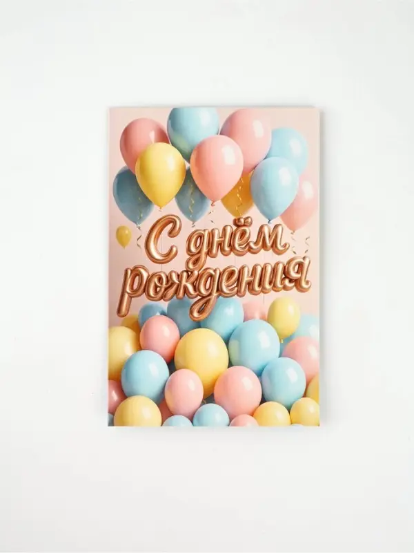Открытка «С днём рождения», шары, 12 х 18 см Открытка «С днём рождения», шары, 12 х 18 см