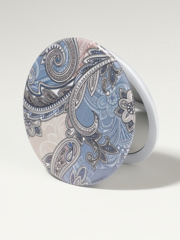 Зеркало складное «Орнамент», d = 7,5 см, с увеличением, цвет МИКС