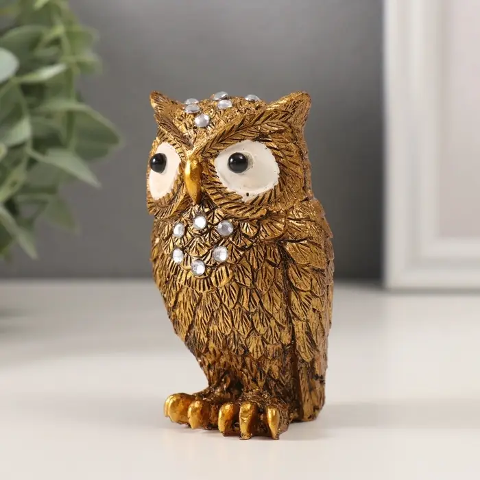 Фигурка полистоун &laquo;Филин кофейный&raquo;, стразы, 8.5&times;5.3&times;4.3 см