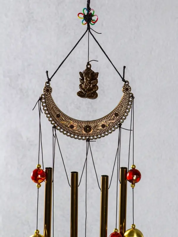 Музыка ветра &laquo;Ганеша&raquo;, 4 трубки, 5 колокольчиков, 65 см